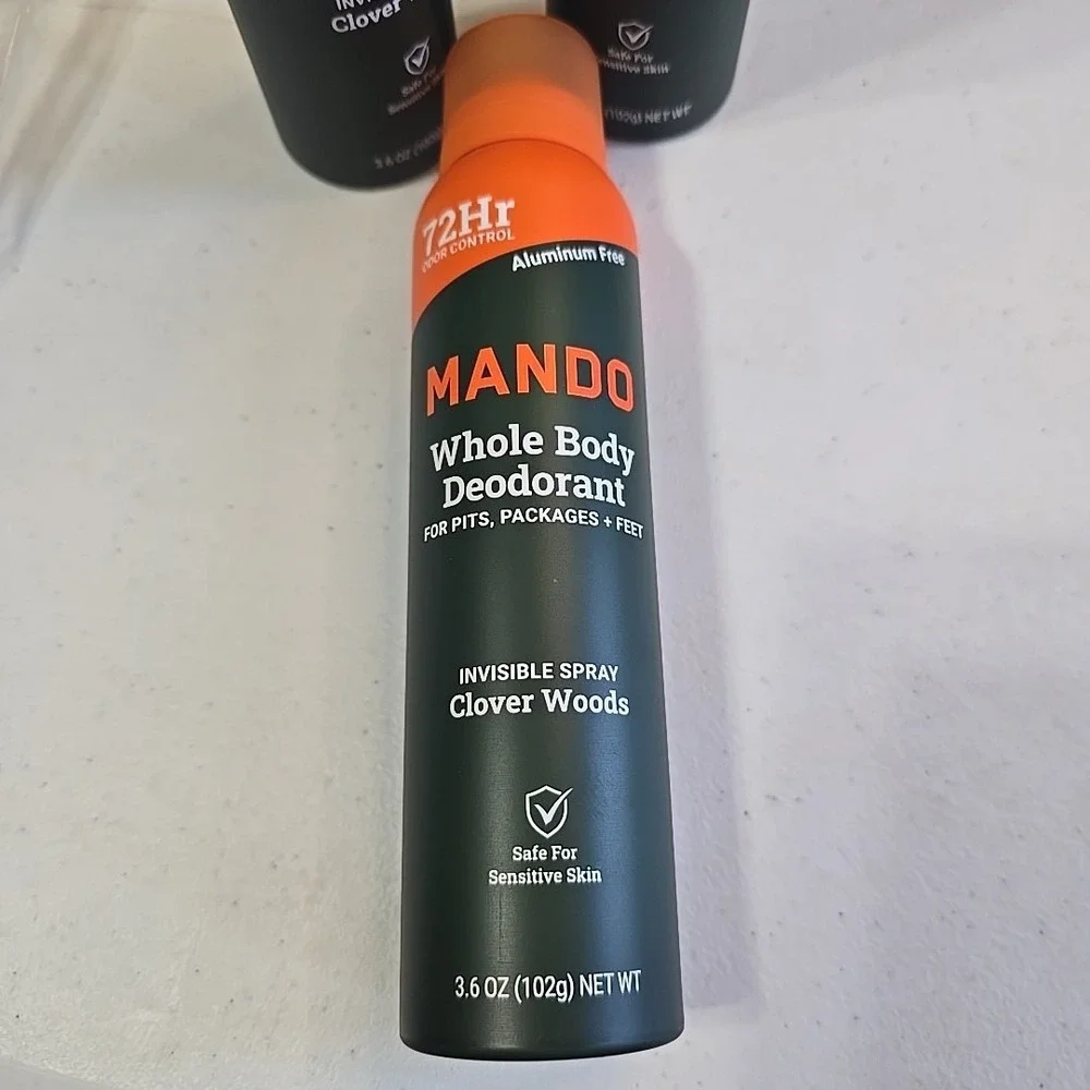 MANDO - Body Deodorant‎ - 72Hr Invisible Spray - 3.6oz - Clover Woods - 3 Pack